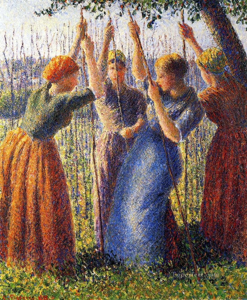 杭を植える農民の女性 1891年 カミーユ・ピサロ油絵